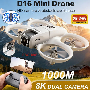 D16 Mini Drone - 2.4G Wifi 480P Camera Drone for Kids With Propeller Guard